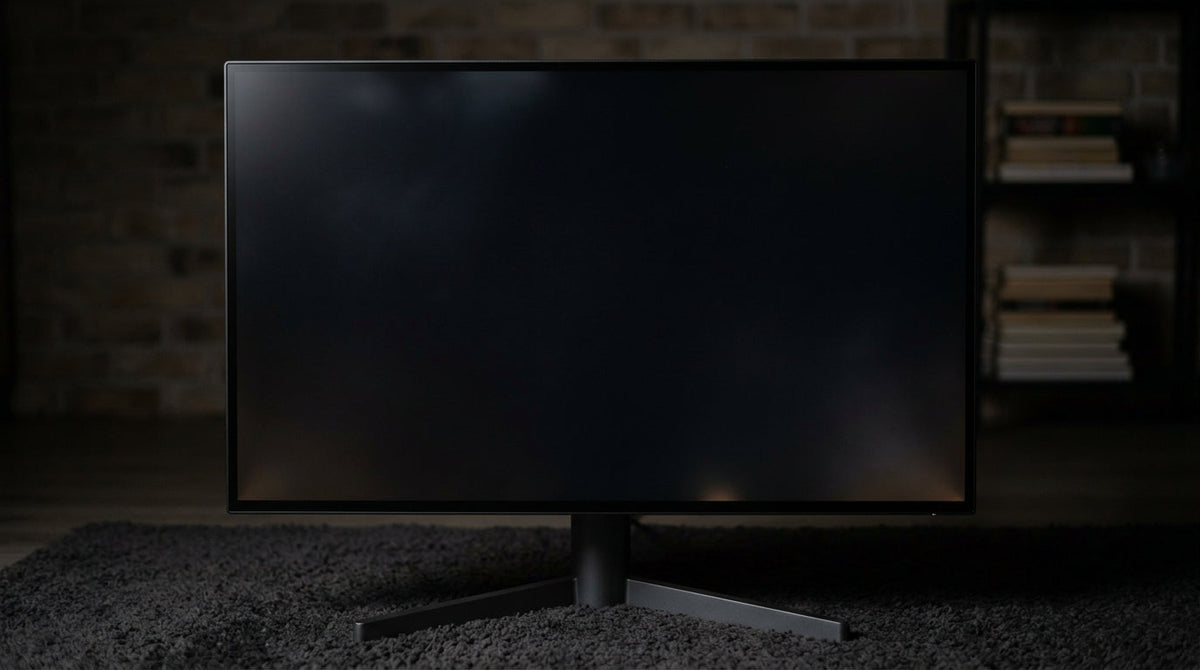 Visual comparison of monitor dark-screen uniformity issues
