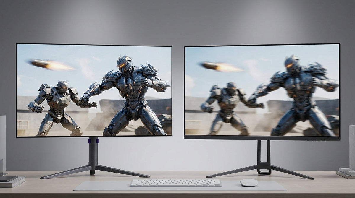 KTC OLED and Fast IPS monitors side-by-side comparison