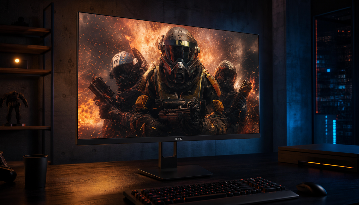 HDR gaming monitor showing bright highlights with heat and power consumption effects
