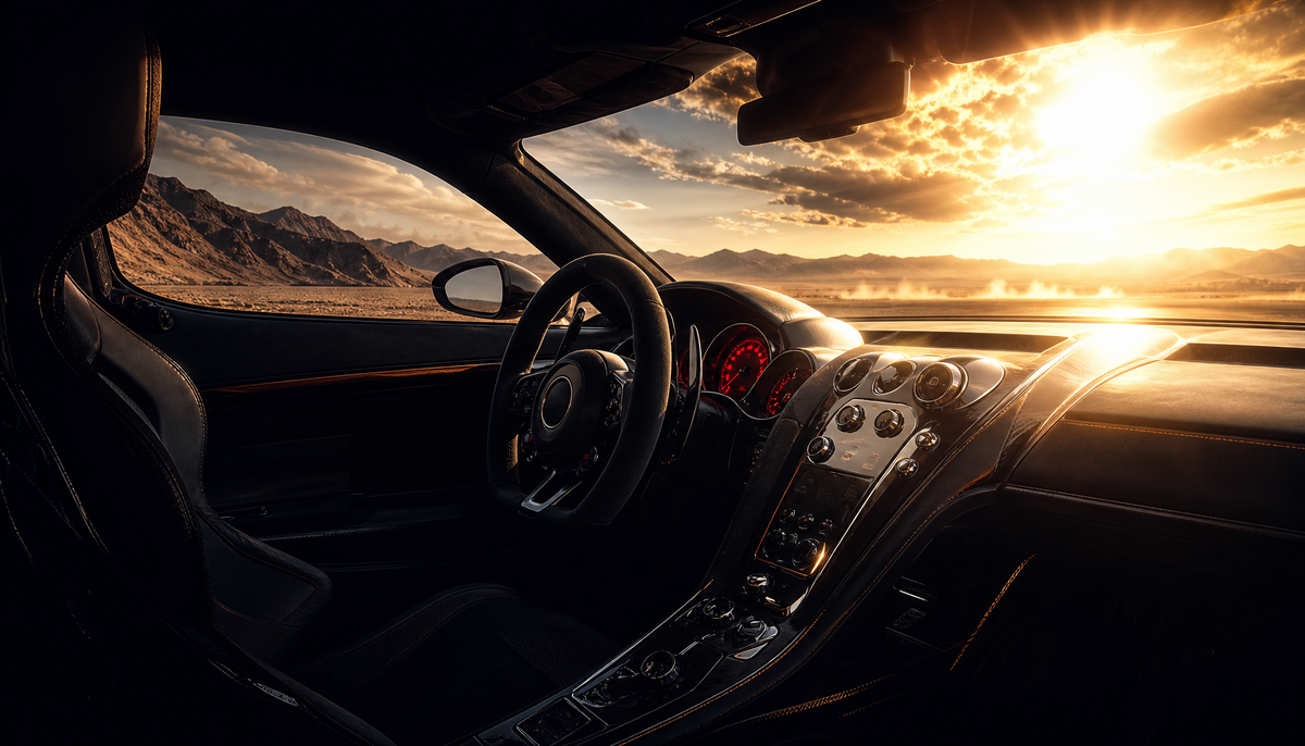 HDR tone mapping comparison showing bright sky and dark cockpit in a racing game scene