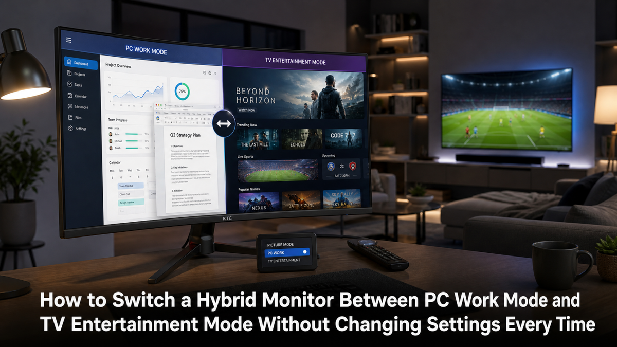 How to Switch a Hybrid Monitor Between PC Work Mode and TV Entertainment Mode Without Changing Settings Every Time
