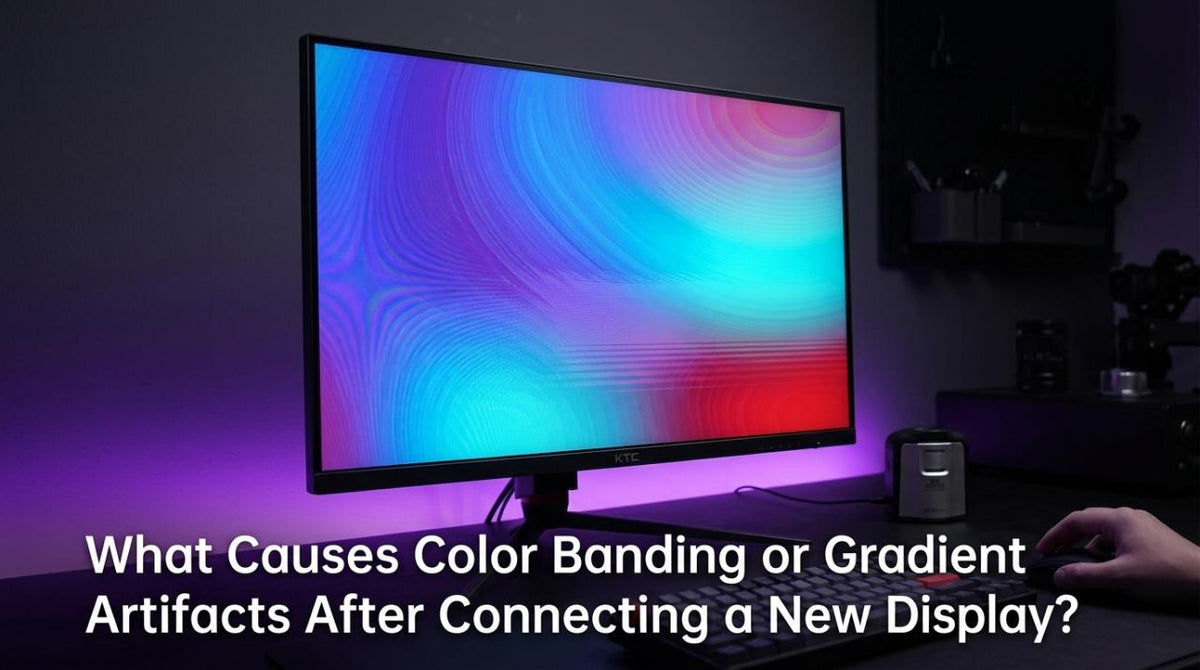What Causes Color Banding or Gradient Artifacts After Connecting a New Display?