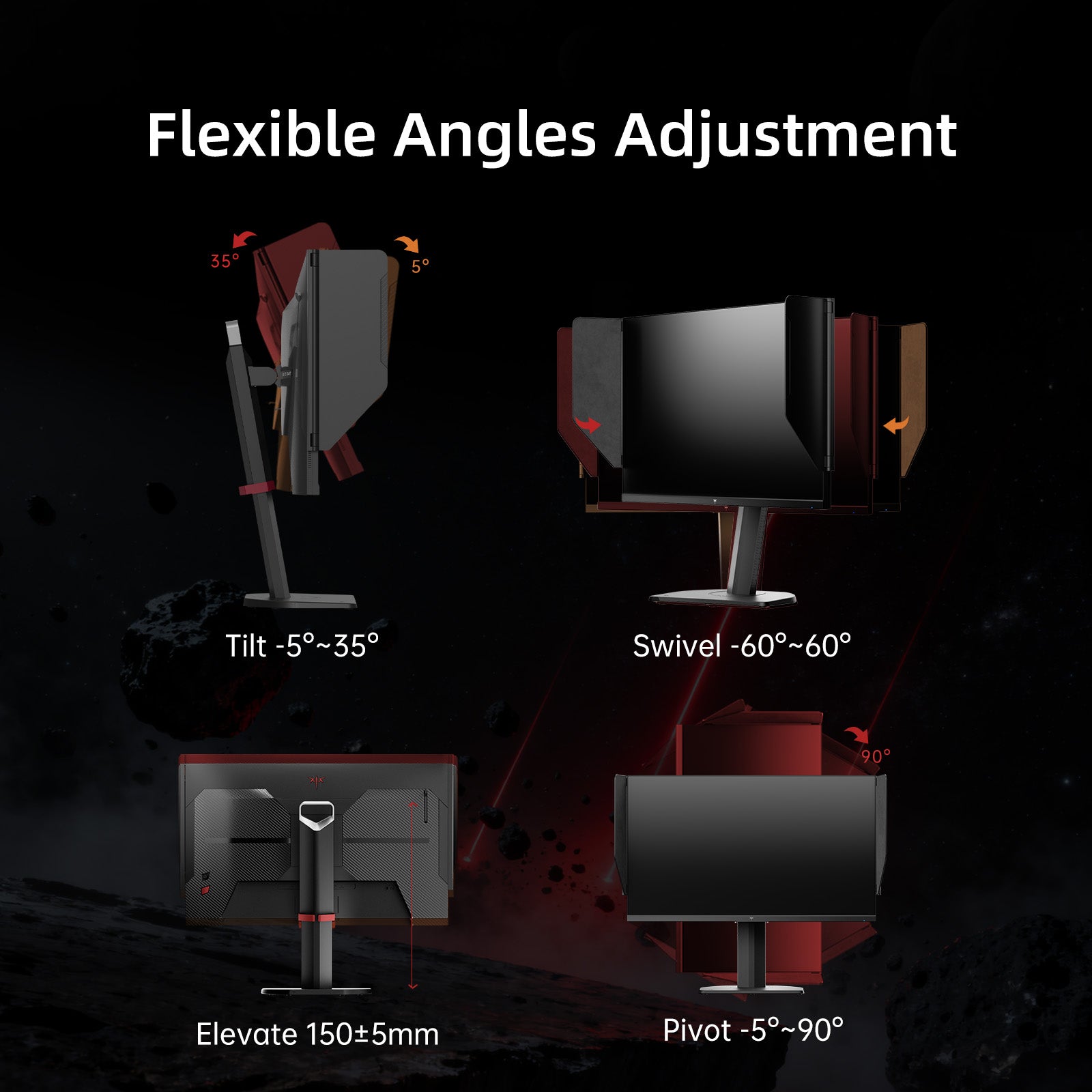 KTC 27-inch 2K gaming monitor with shielding hood, 210Hz, adjustable stand