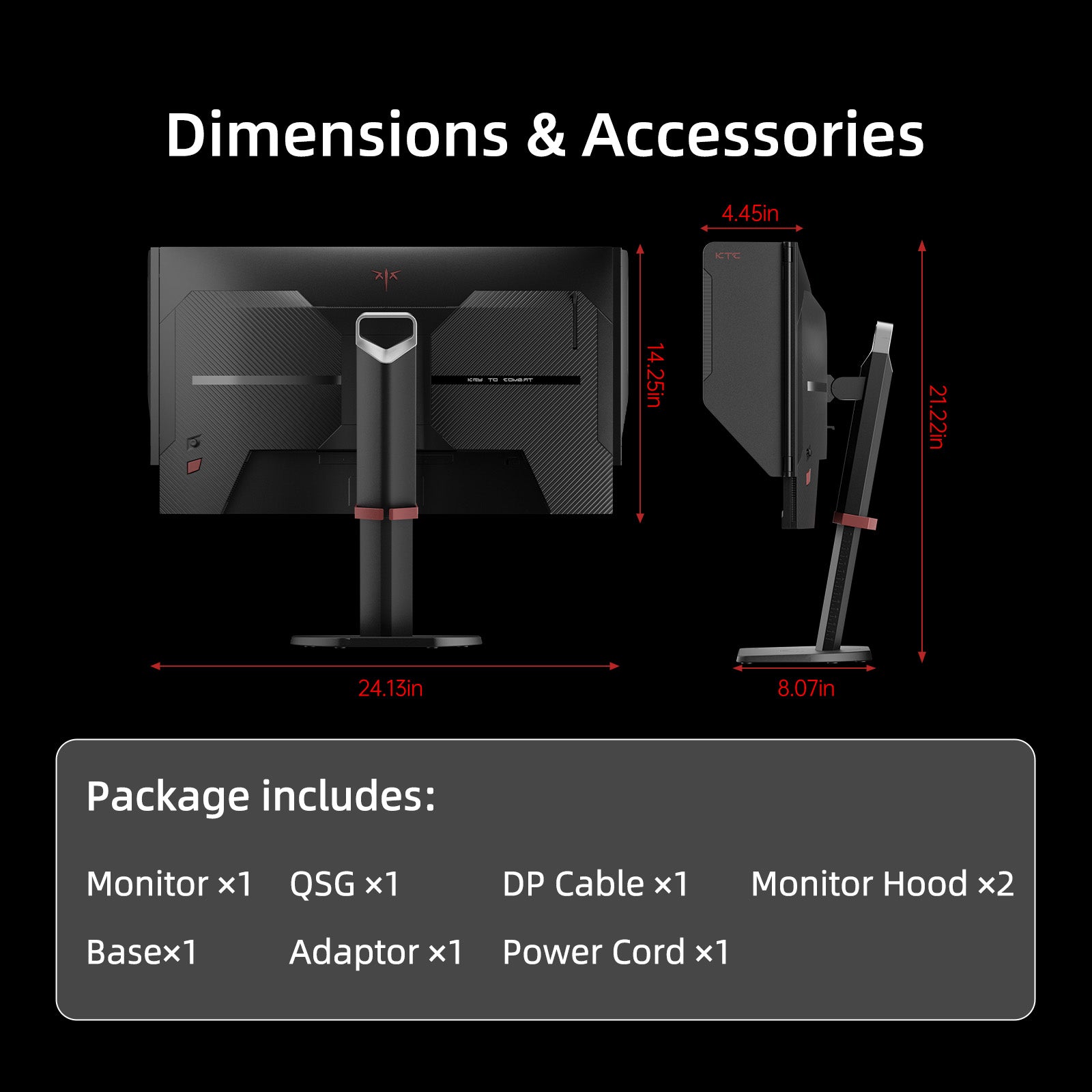KTC 27-inch 2K gaming monitor with detachable shielding hood and FPS aim assist display