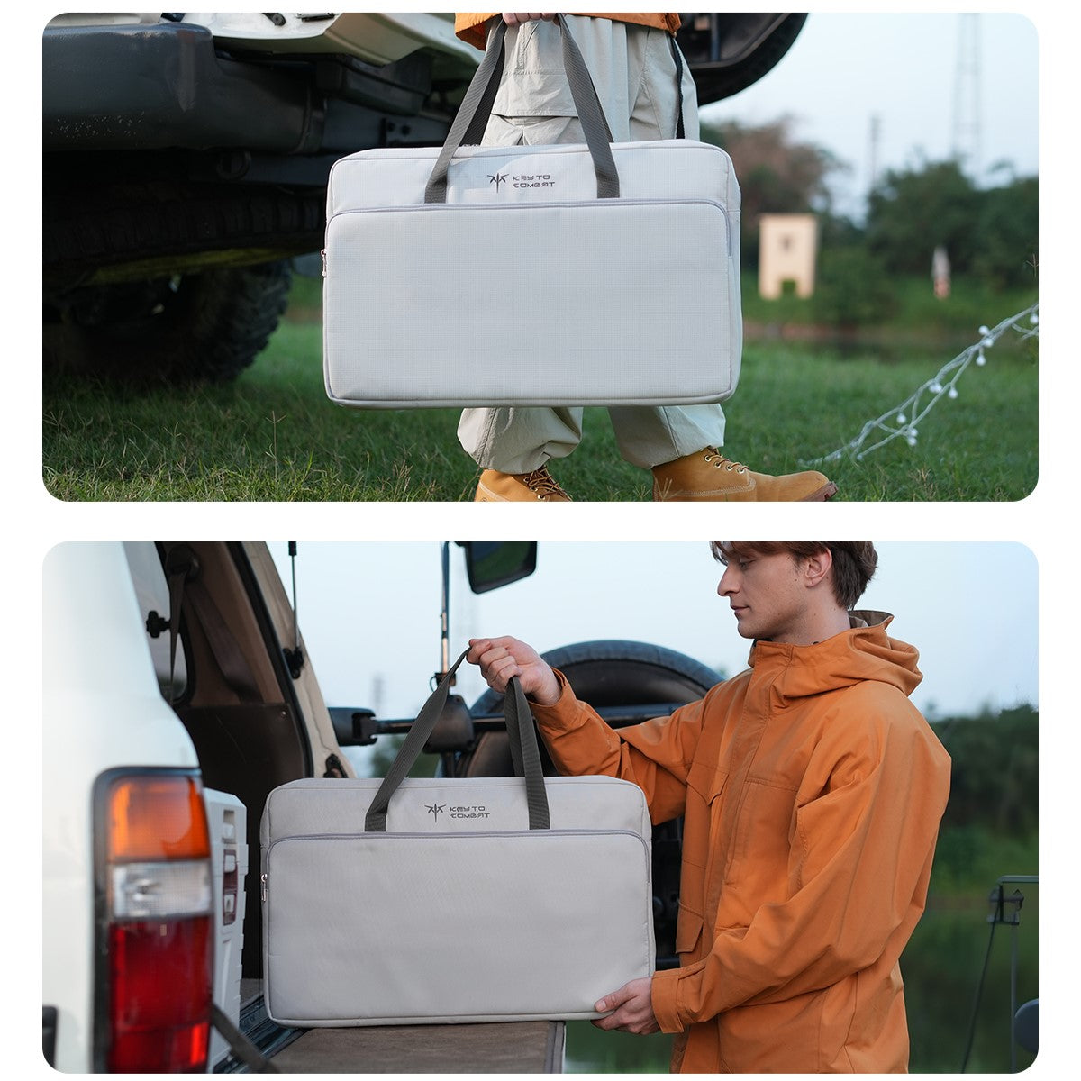 Black canvas travel bag for 25-inch portable monitor or laptop, water-resistant and scratch-resistant