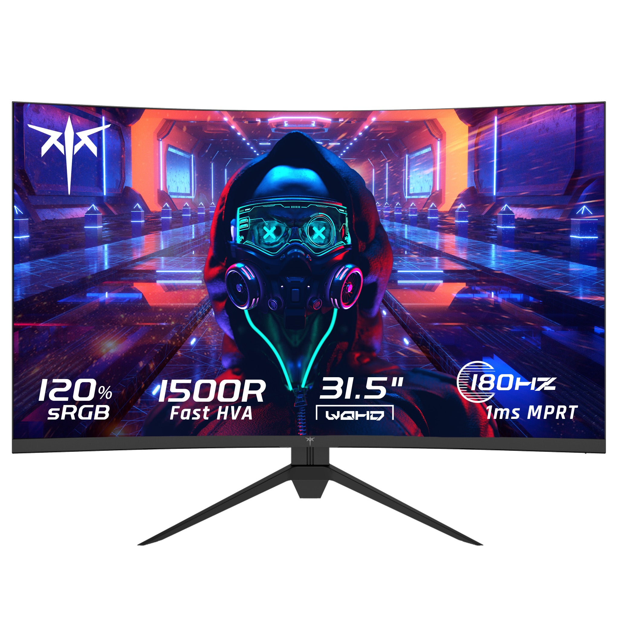 KTC 32-inch 2K 180Hz curved gaming monitor with slim bezel and silver stand