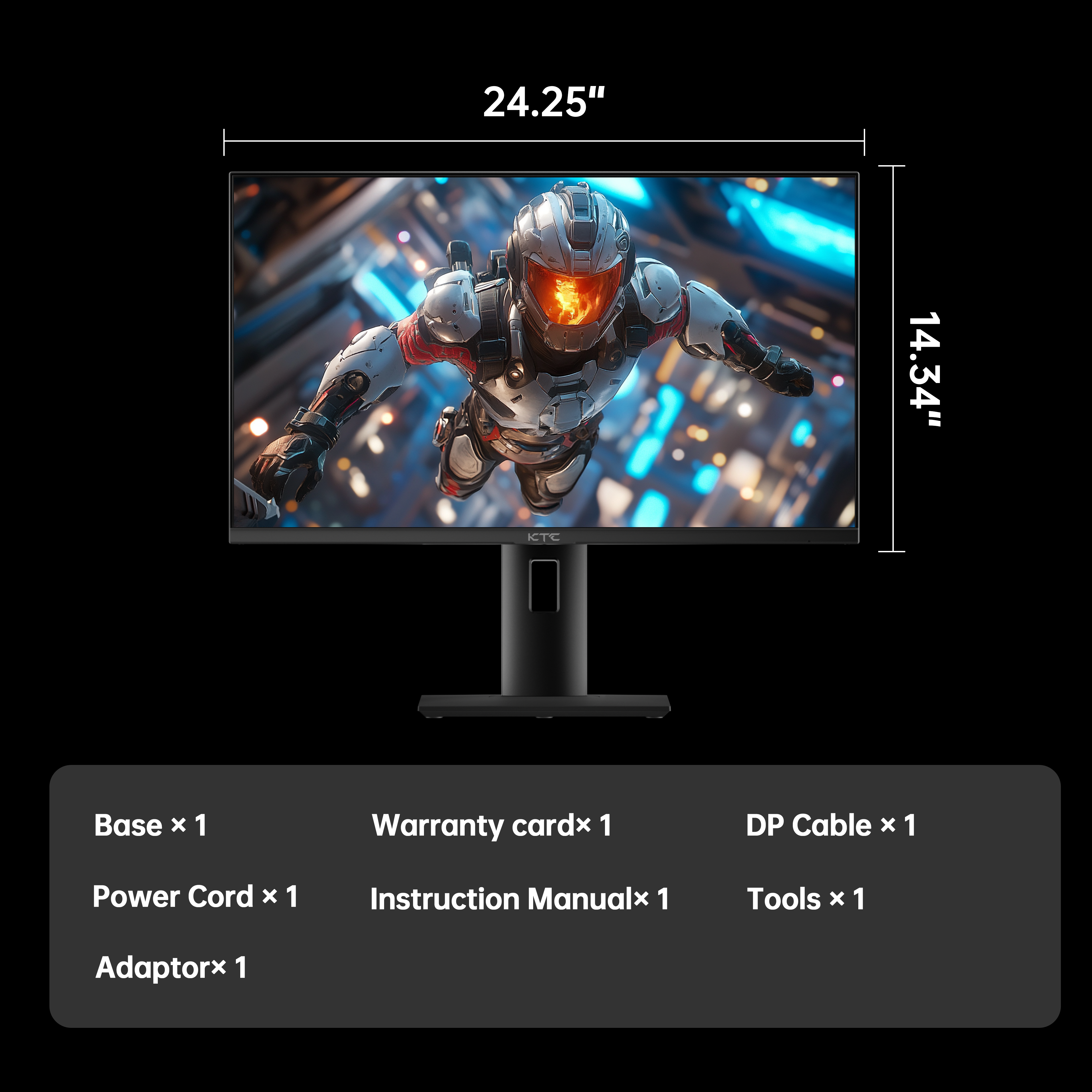 KTC 27-inch 4K gaming monitor with HDR400, 160Hz refresh rate, and adjustable stand