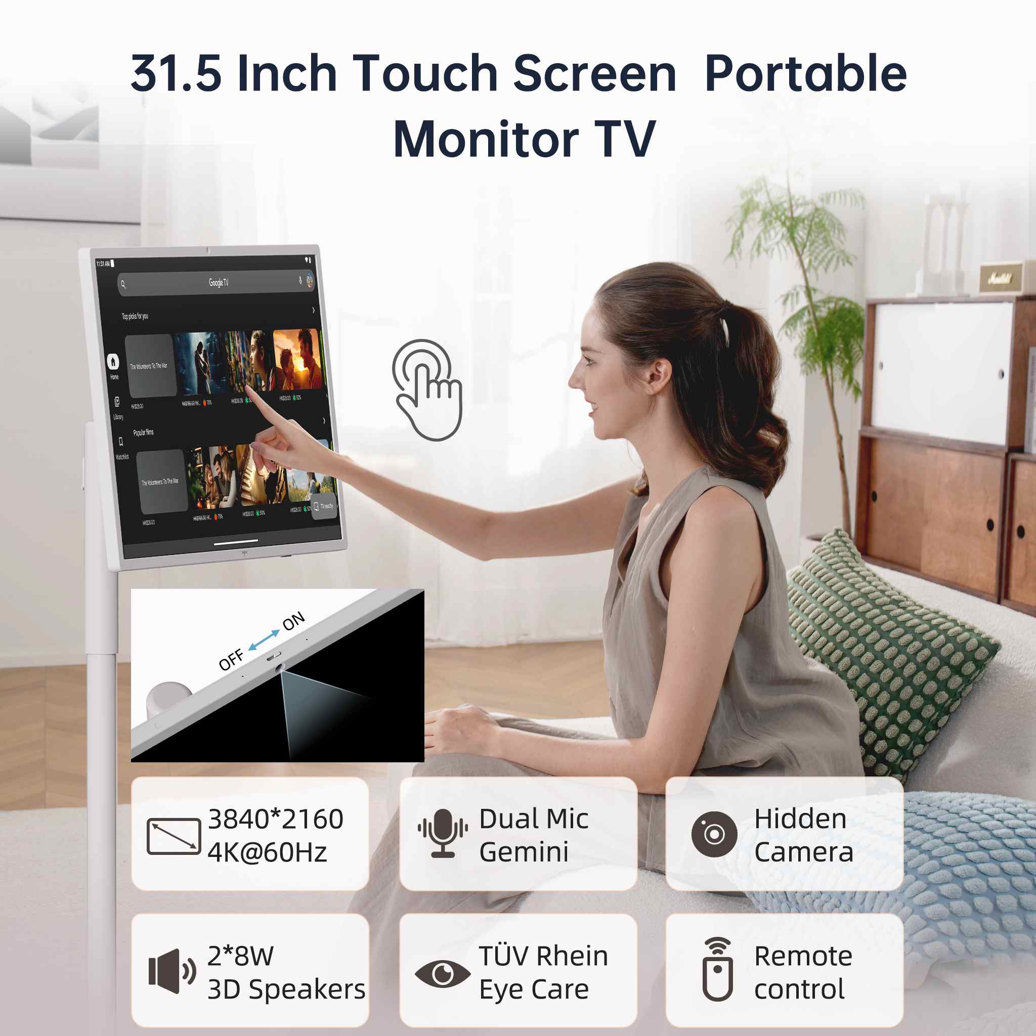 KTC MEGAPAD 32-inch 4K Android 14 smart touch monitor with adjustable stand