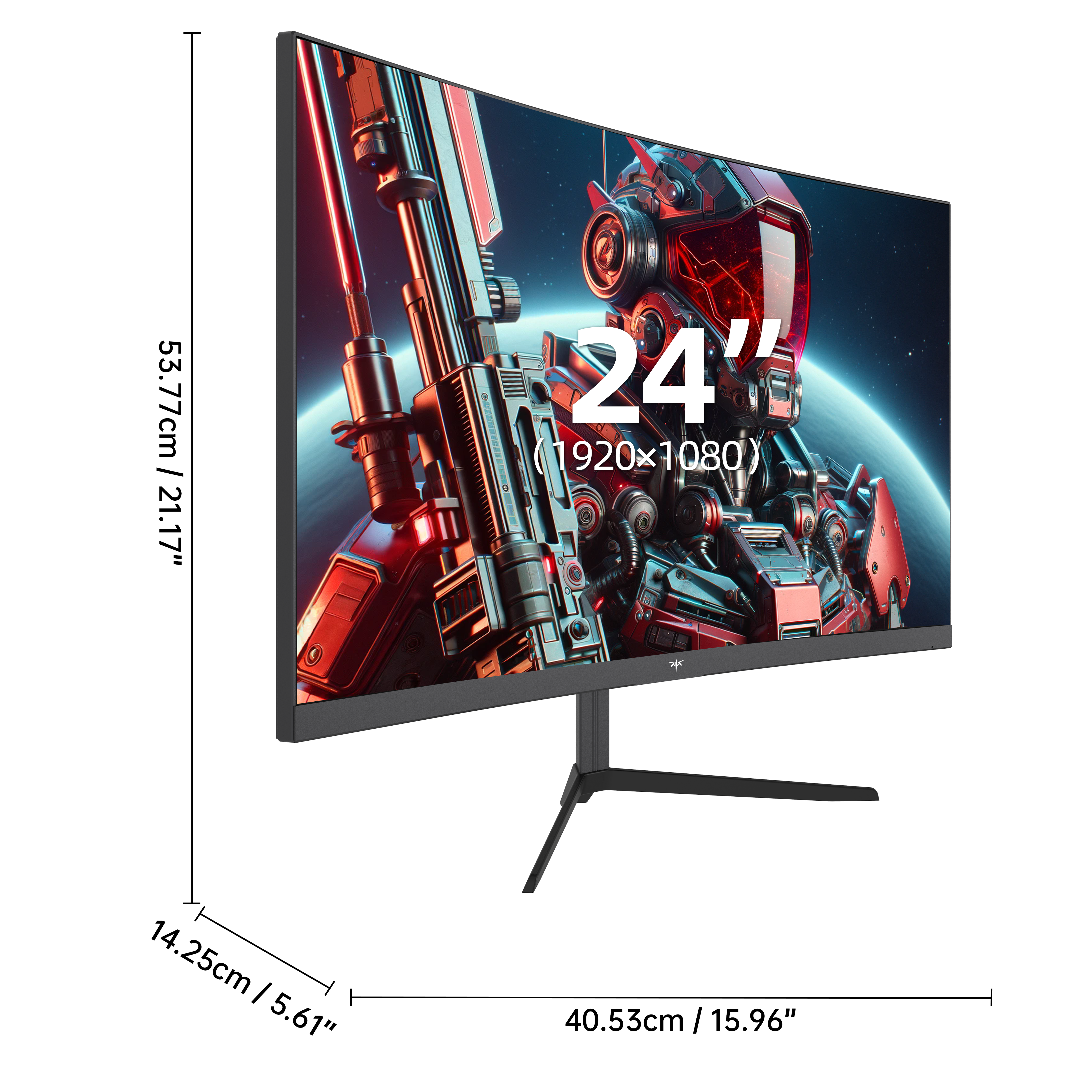 KTC 24-inch 1500R curved gaming monitor with FHD display, 165Hz refresh, and slim black stand