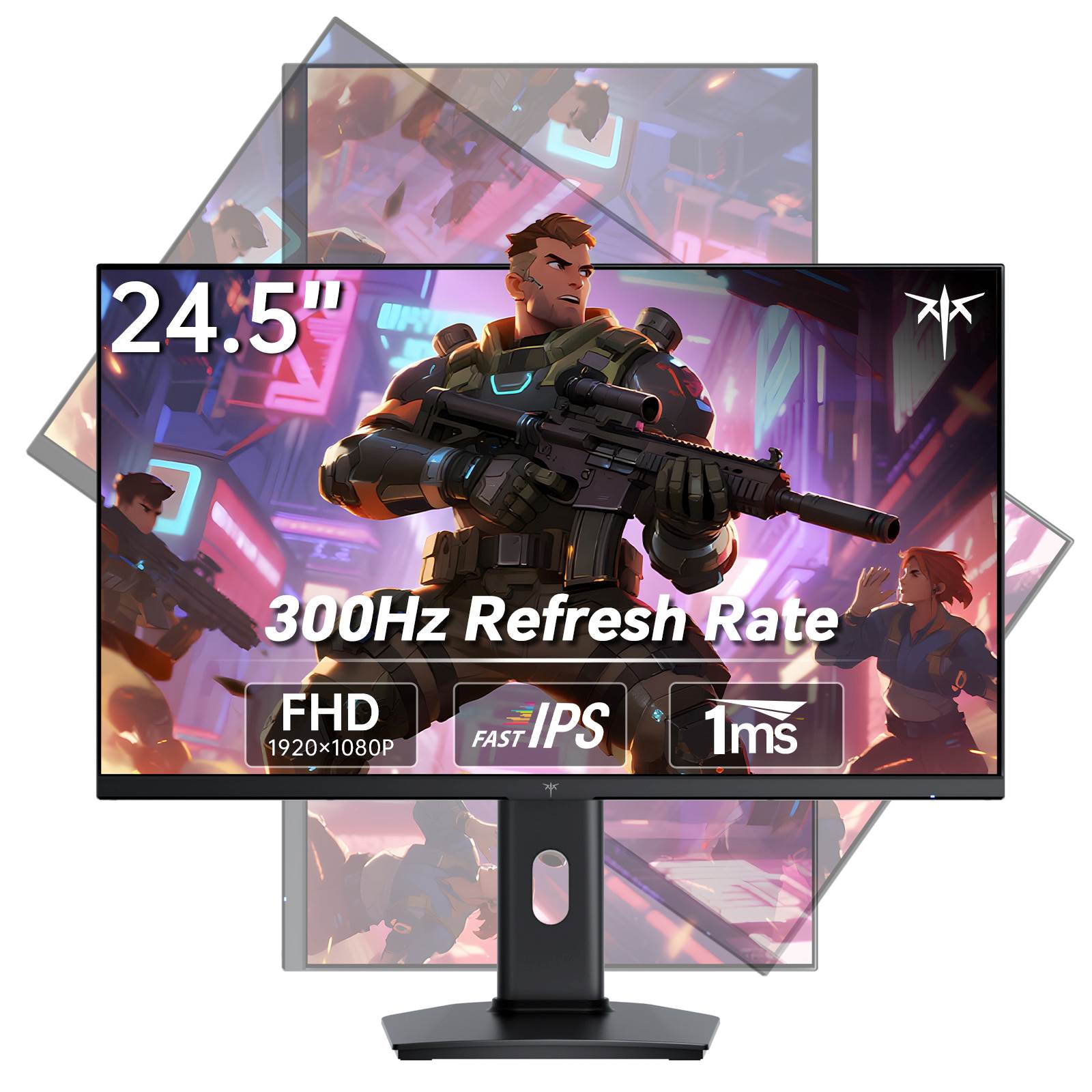 KTC 25-inch FHD gaming monitor in vertical orientation, 300Hz/320Hz OC, Fast IPS, 1ms, HDR10