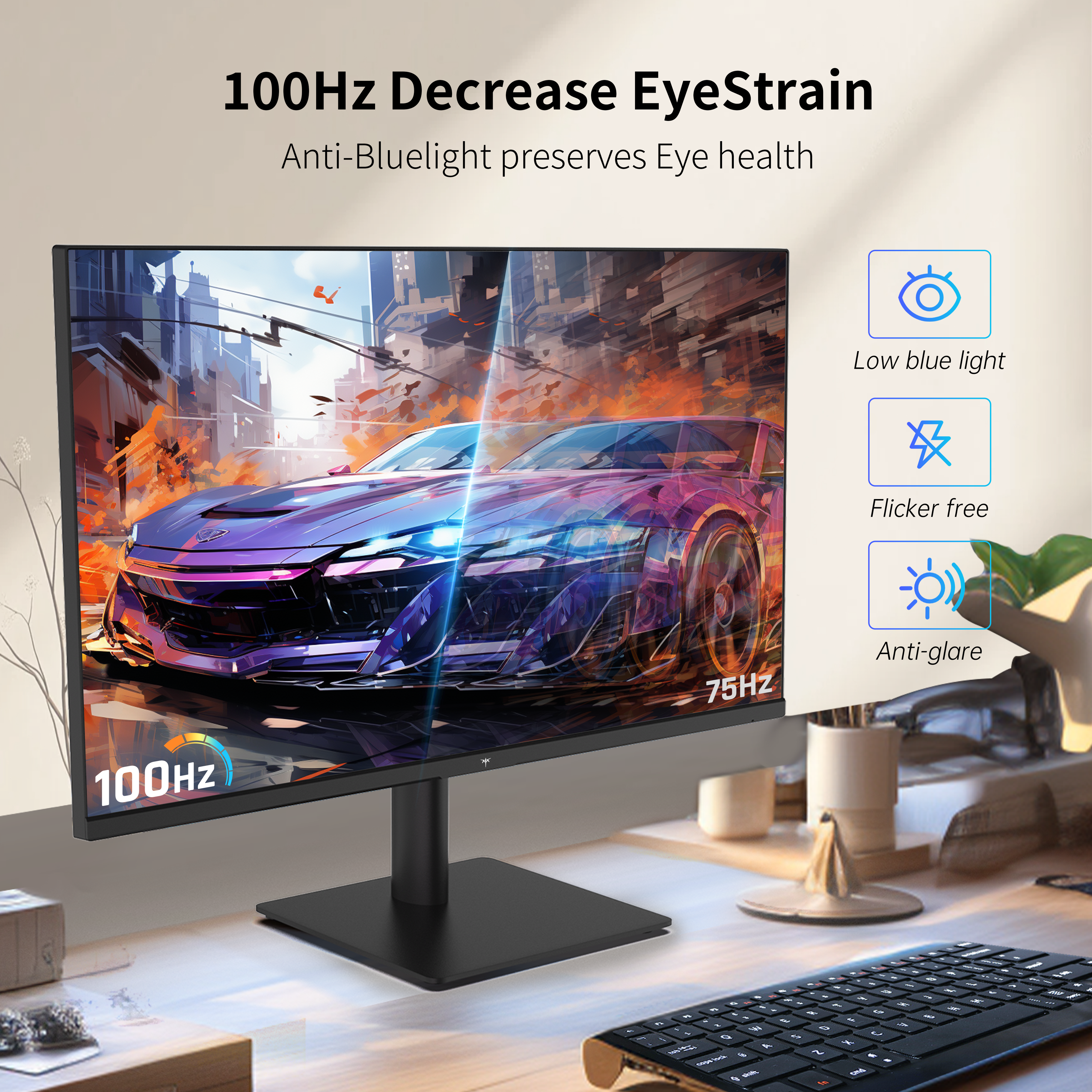 KTC 24/27-inch 2K IPS monitor with 100Hz, 99% sRGB, HDR10 and low blue light
