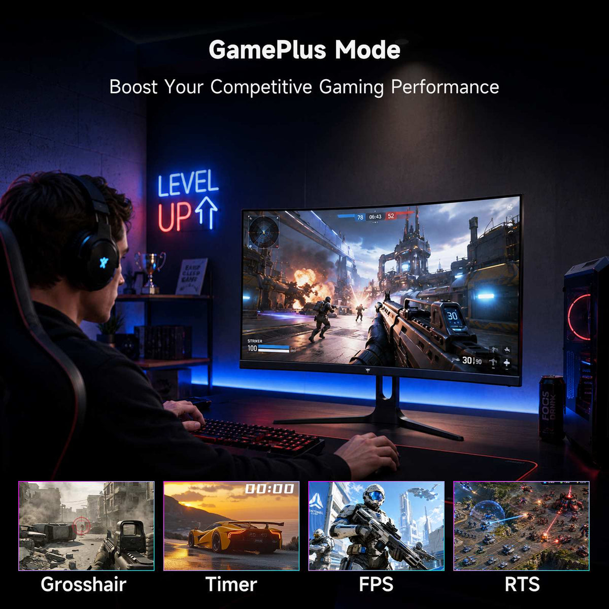 KTC 32" FHD 240Hz 1500R Curved Gaming Monitor | H32C5