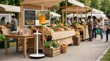 MegPad for 2026 Pop-Up Farmers Markets: Interactive Digital Chalkboards on Wheels