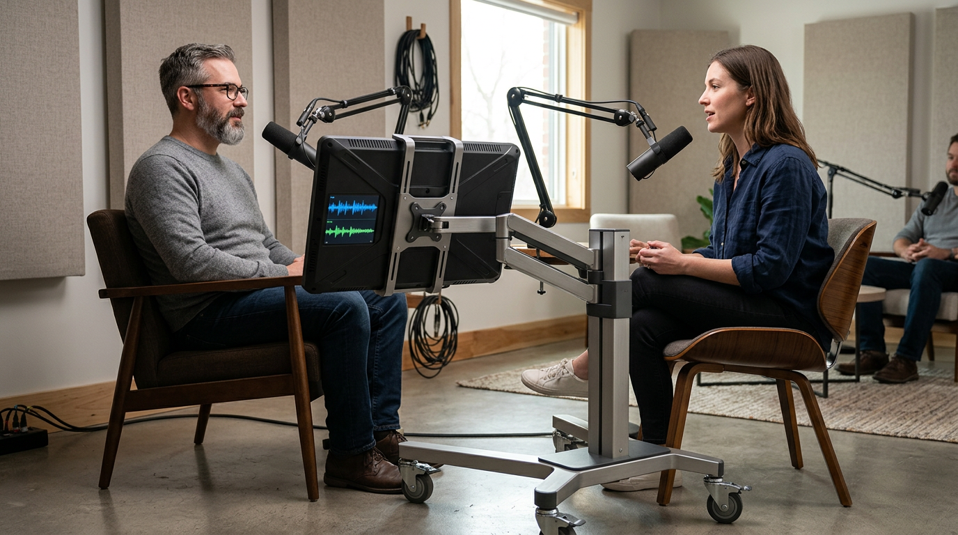 MegPad for 2026 Mobile Podcasting: The Rolling Guest Monitor & Session Control Hub cover