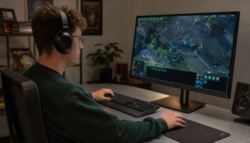 What Display Features Help Track Multiple Units Simultaneously in Real-Time Strategy Games?