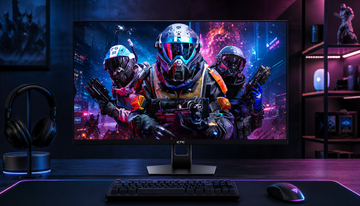 Gaming monitor displaying HDR content with vivid highlights and deep shadows illustrating fullscreen versus windowed HDR differences