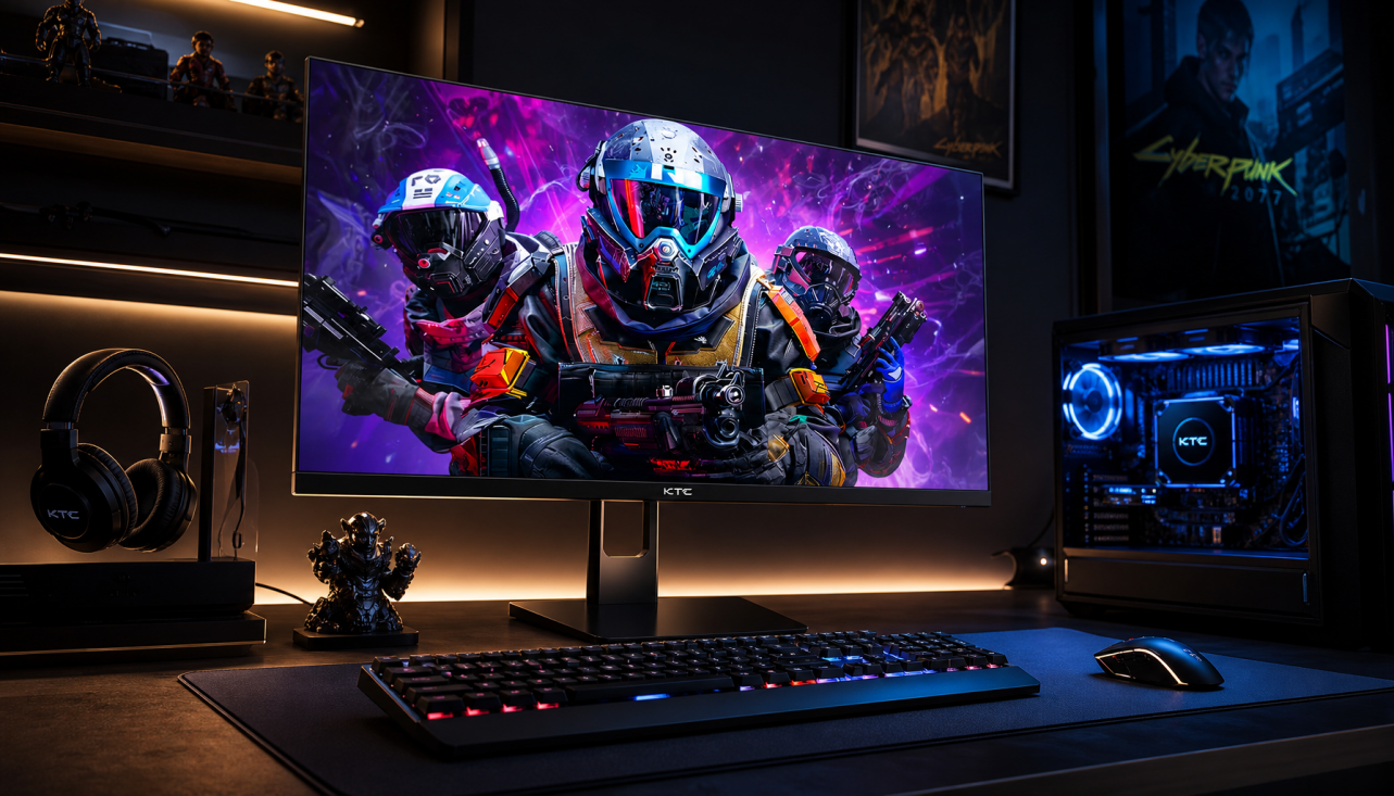 HDR gaming monitor displaying vivid high-contrast content during an extended gaming session