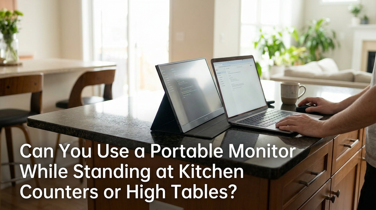Portable Monitor for Kitchen Counters & Standing Work