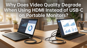 Why Does Video Quality Degrade When Using HDMI Instead of USB-C on Portable Monitors?