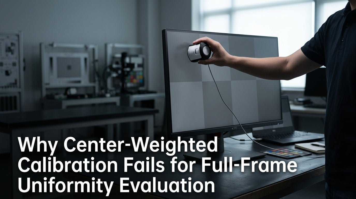 Why Center-Weighted Calibration Fails for Full-Frame Uniformity Evaluation