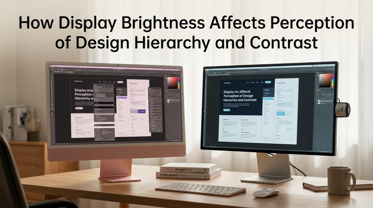How Display Brightness Affects Perception of Design Hierarchy and Contrast