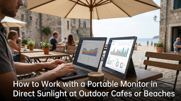 How to Work with a Portable Monitor in Direct Sunlight at Outdoor Cafes or Beaches