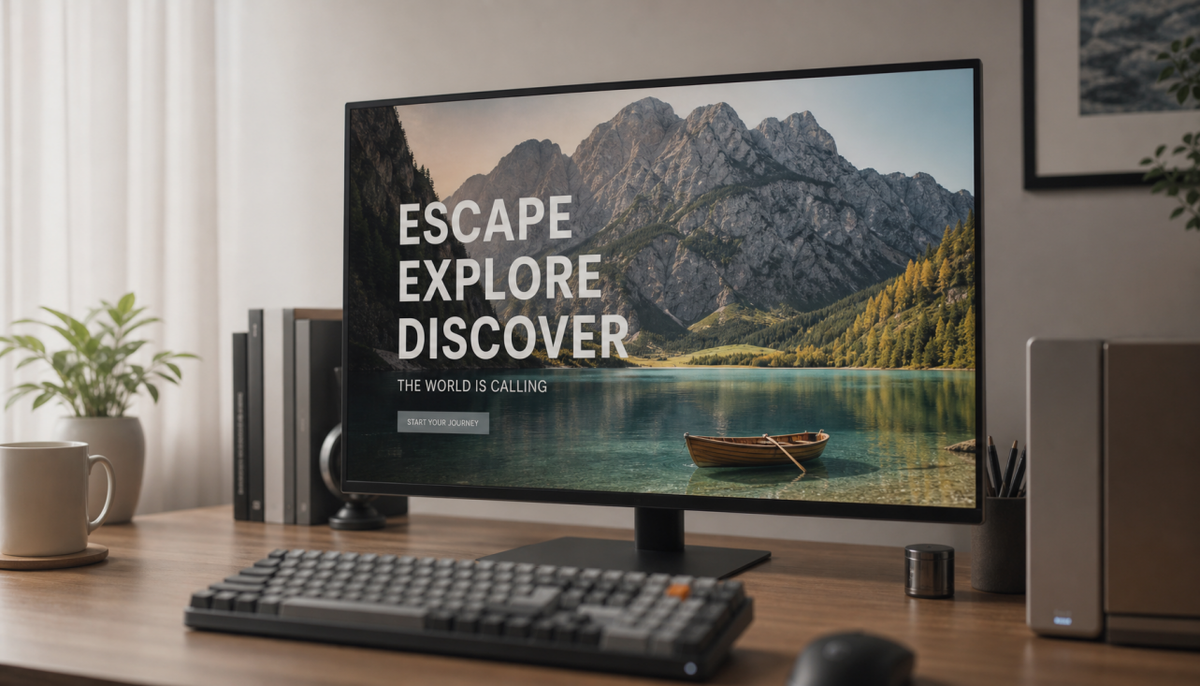 High-resolution desktop monitor displaying sharp text at a clean home office desk