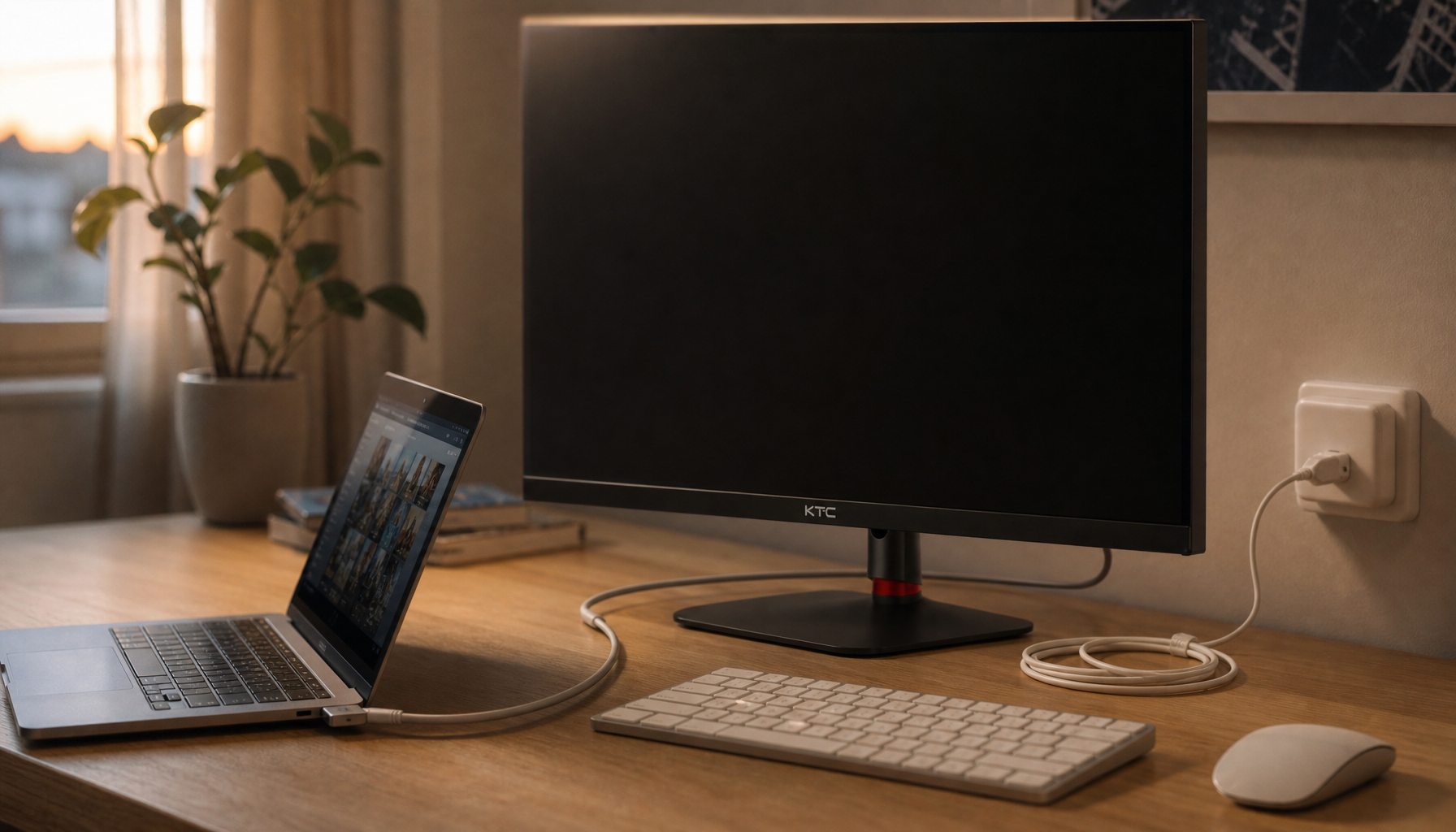 USB-C monitor showing a brief flicker while connected to a laptop plugged into AC power