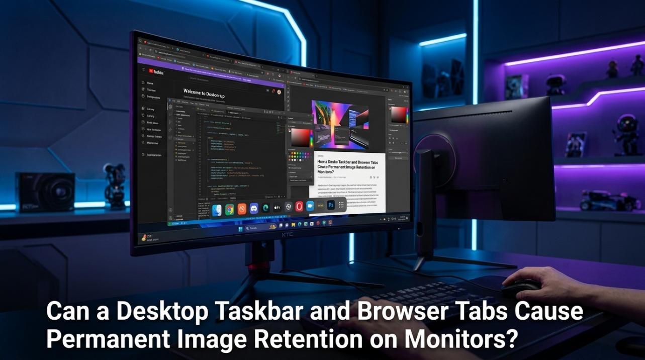 Can a Desktop Taskbar and Browser Tabs Cause Permanent Image Retention on Monitors?