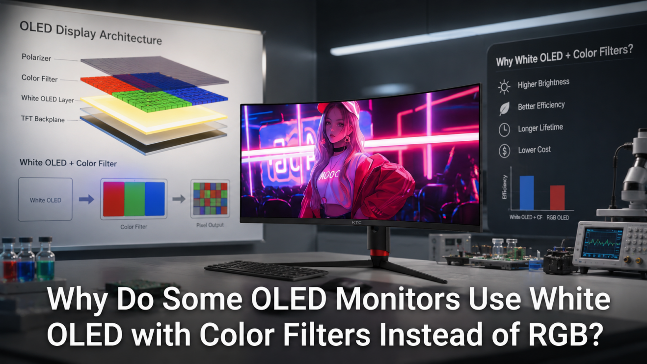 Why Do Some OLED Monitors Use White OLED with Color Filters Instead of RGB?