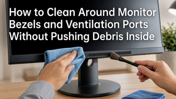 How to Clean Around Monitor Bezels and Ventilation Ports Without Pushing Debris Inside