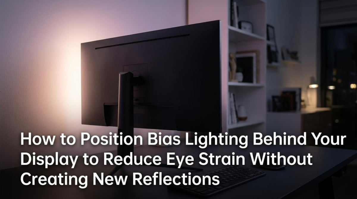 How to Position Bias Lighting Behind Your Display to Reduce Eye Strain Without Creating New Reflections