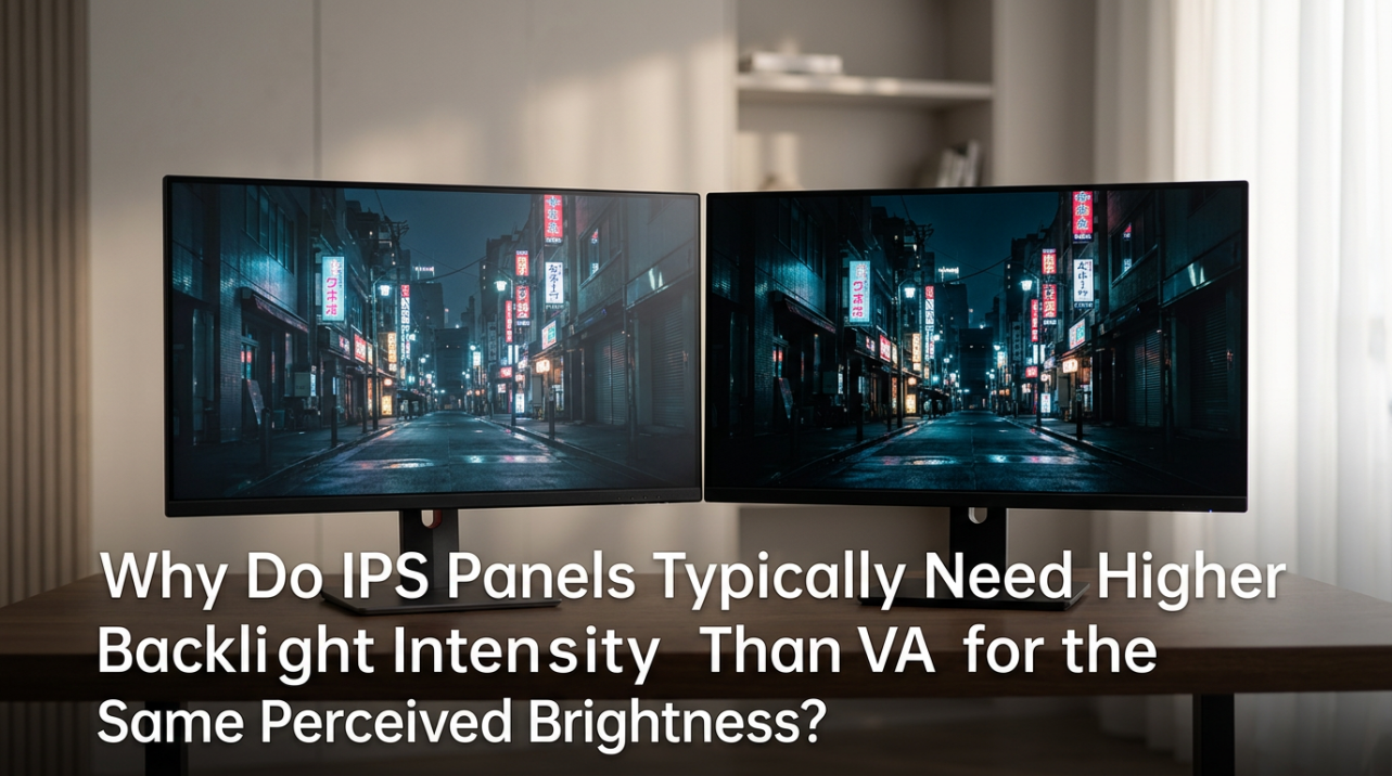 Why Do IPS Panels Typically Need Higher Backlight Intensity Than VA for the Same Perceived Brightness?