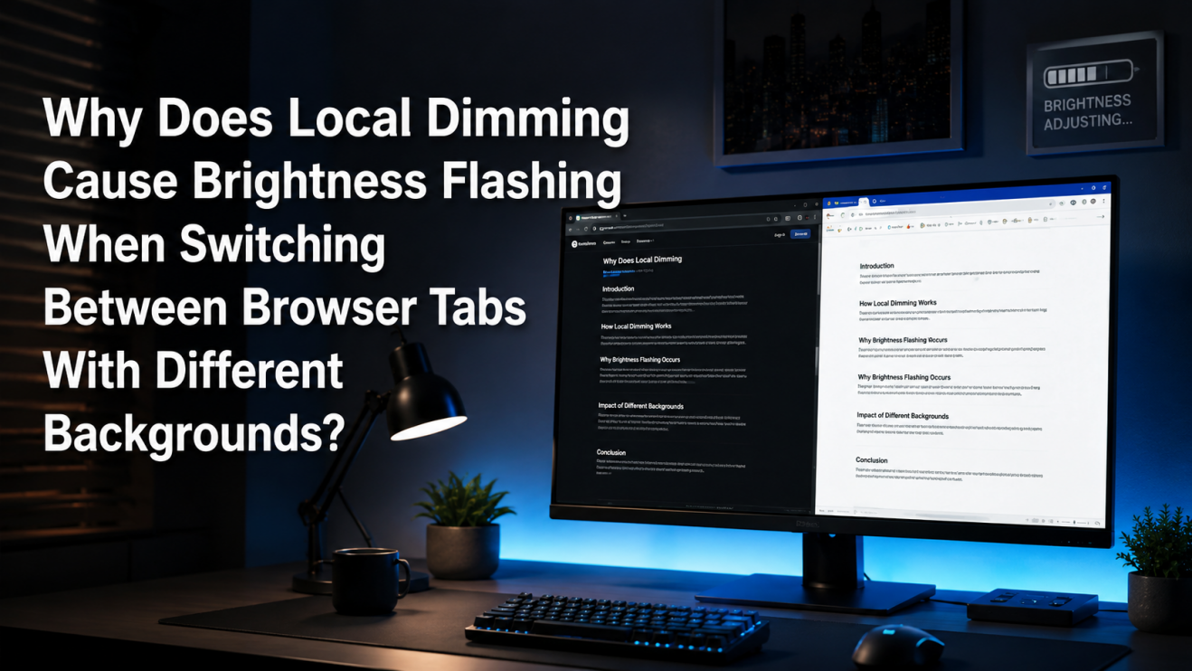 Why Does Local Dimming Cause Brightness Flashing When Switching Between Browser Tabs With Different Backgrounds?