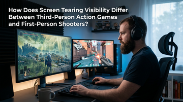 How Does Screen Tearing Visibility Differ Between Third-Person Action Games and First-Person Shooters?