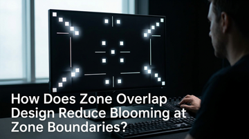 How Does Zone Overlap Design Reduce Blooming at Zone Boundaries?