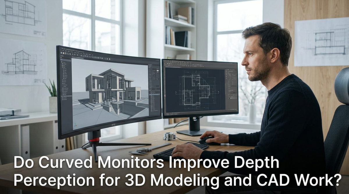 Do Curved Monitors Improve Depth Perception for 3D Modeling and CAD Work?