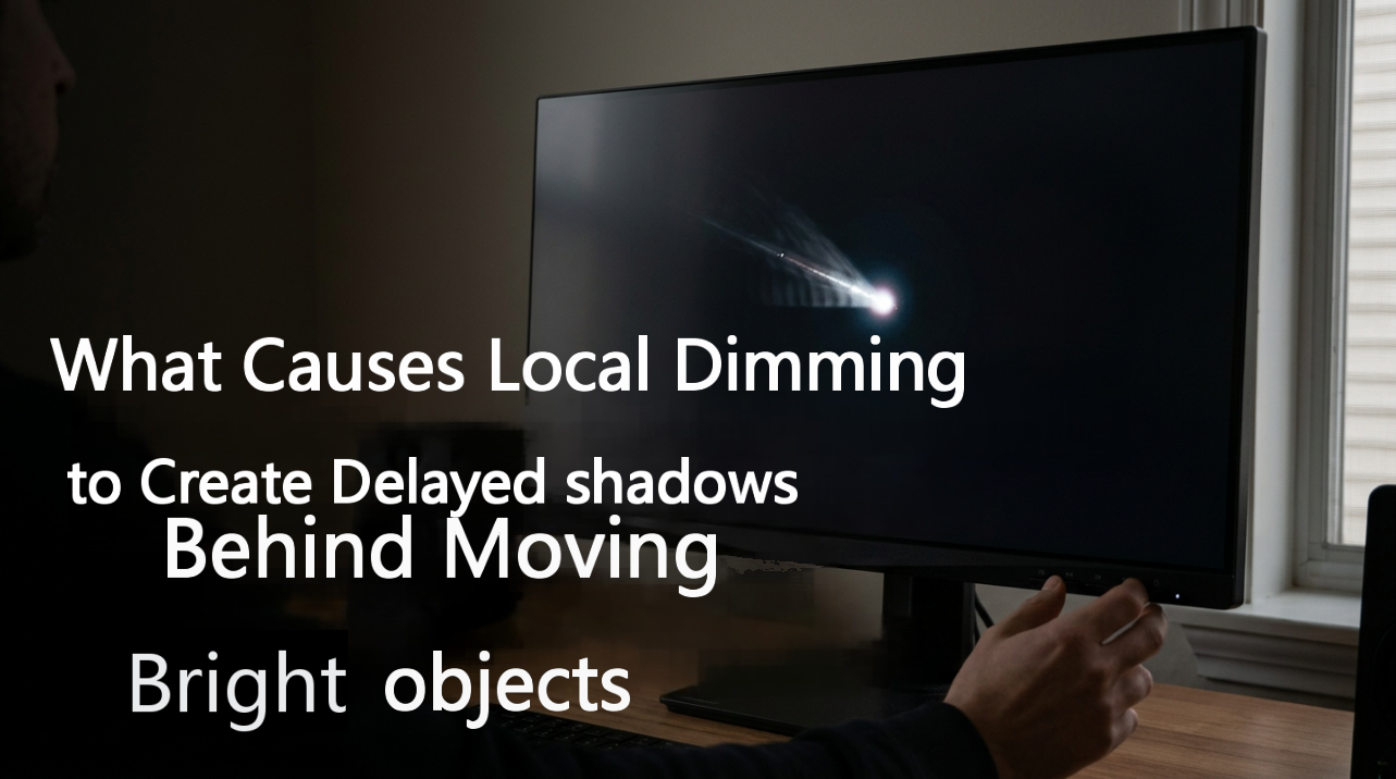 What Causes Local Dimming to Create Delayed Shadows Behind Moving Bright Objects?