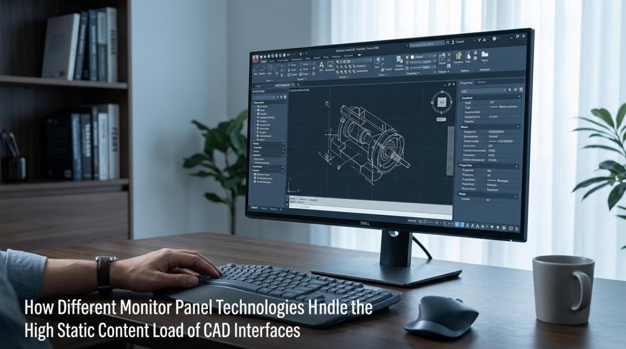 How Different Monitor Panel Technologies Handle the High Static Content Load of CAD Interfaces