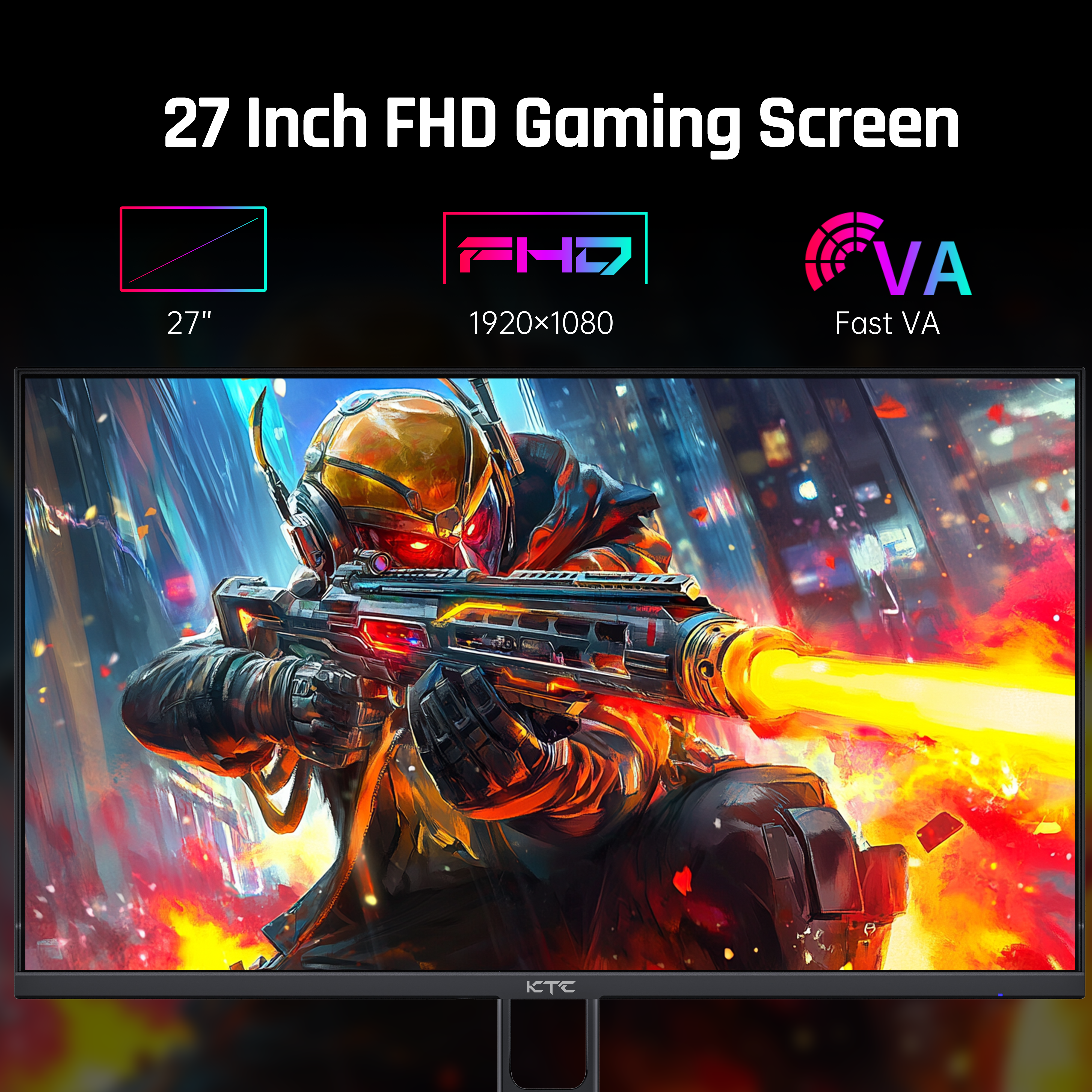 KTC 27-inch FHD 280Hz gaming monitor with slim bezel and stand