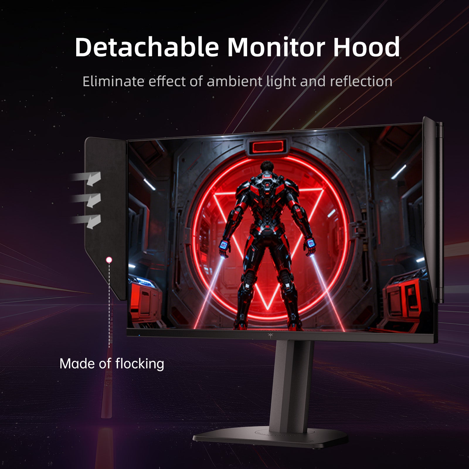 KTC 27-inch 2K gaming monitor with detachable side shielding hood