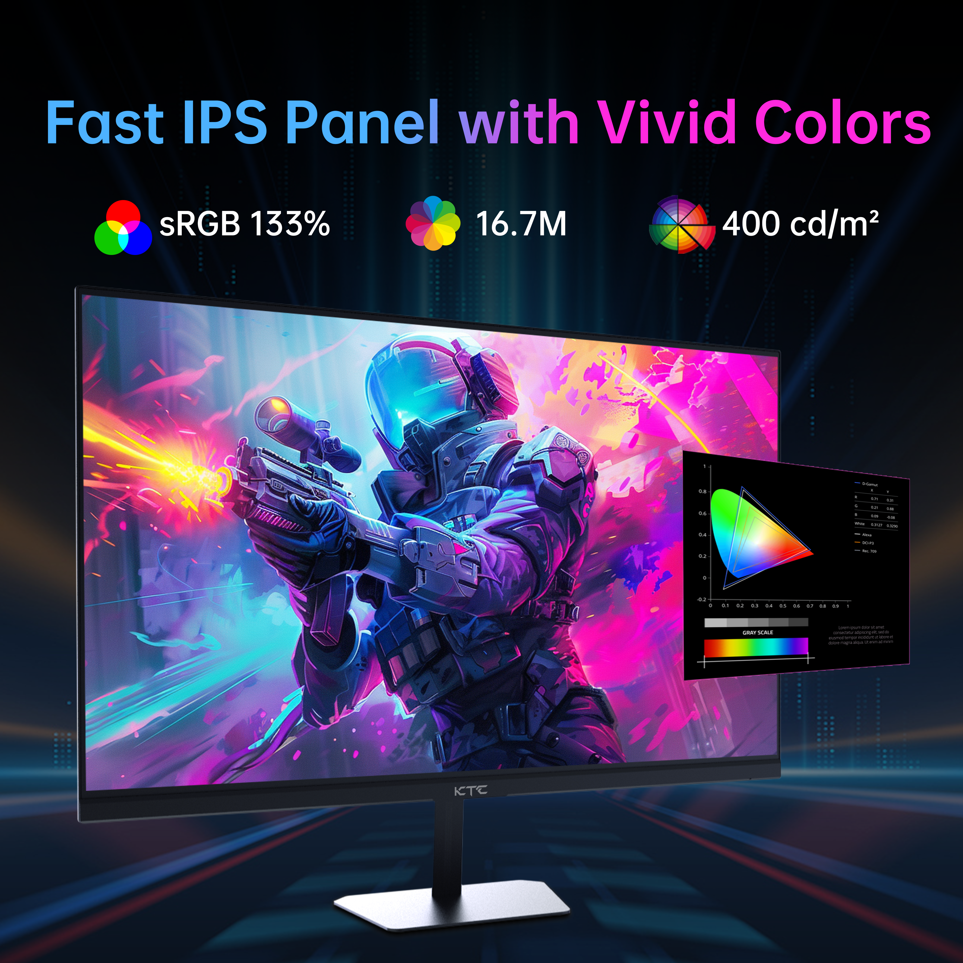 KTC H27E6 27-inch gaming monitor with 2560×1440 300Hz display and 1ms response time