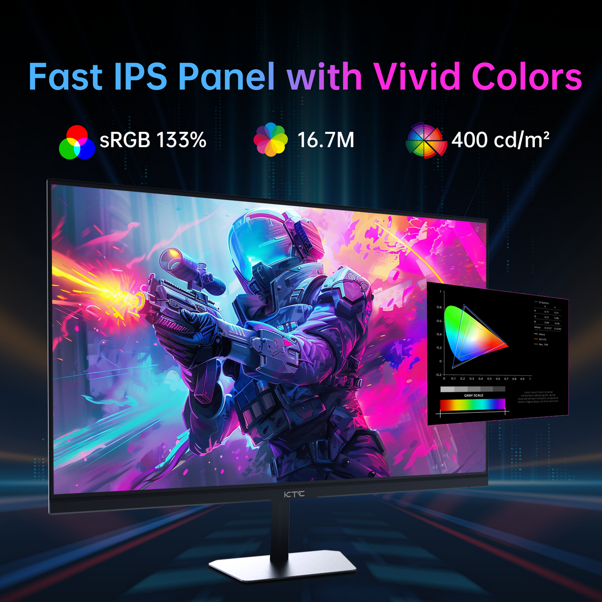 KTC H27E6 27-inch gaming monitor with 2560×1440 300Hz display and 1ms response time
