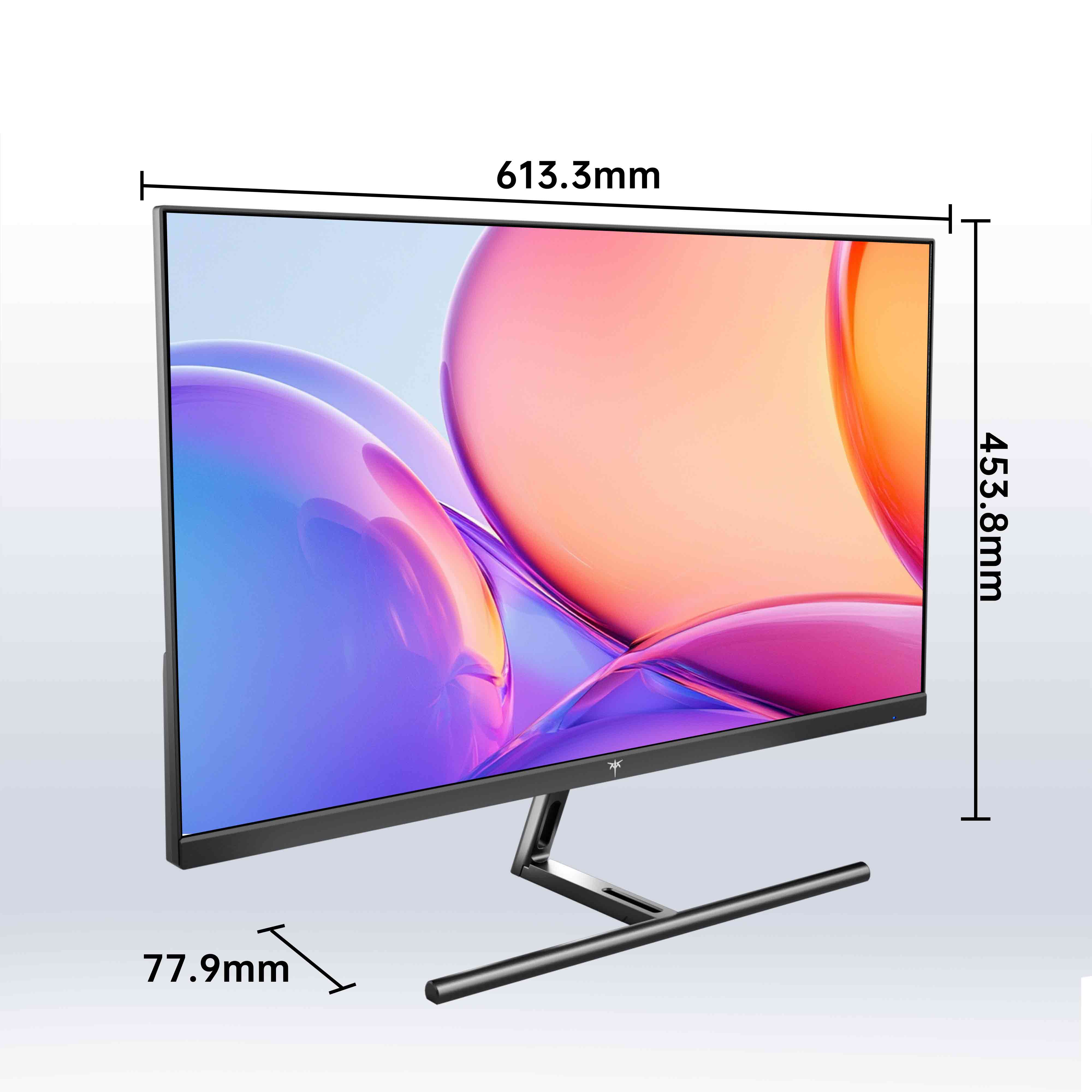 KTC H27P3 monitor back view with slim bezels and die-cast aluminum stand