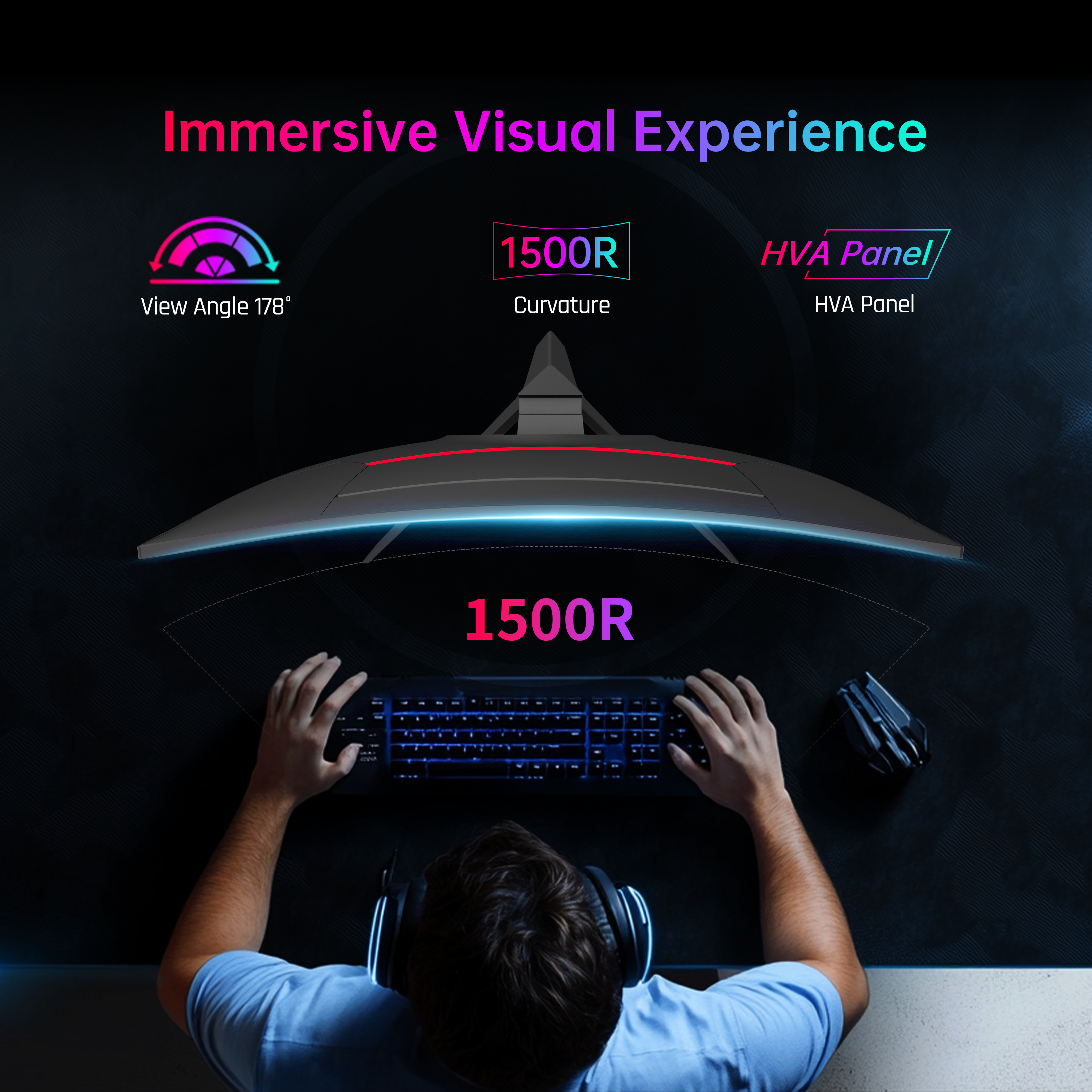 KTC 32-inch curved gaming monitor with 240Hz refresh rate and 1ms response time