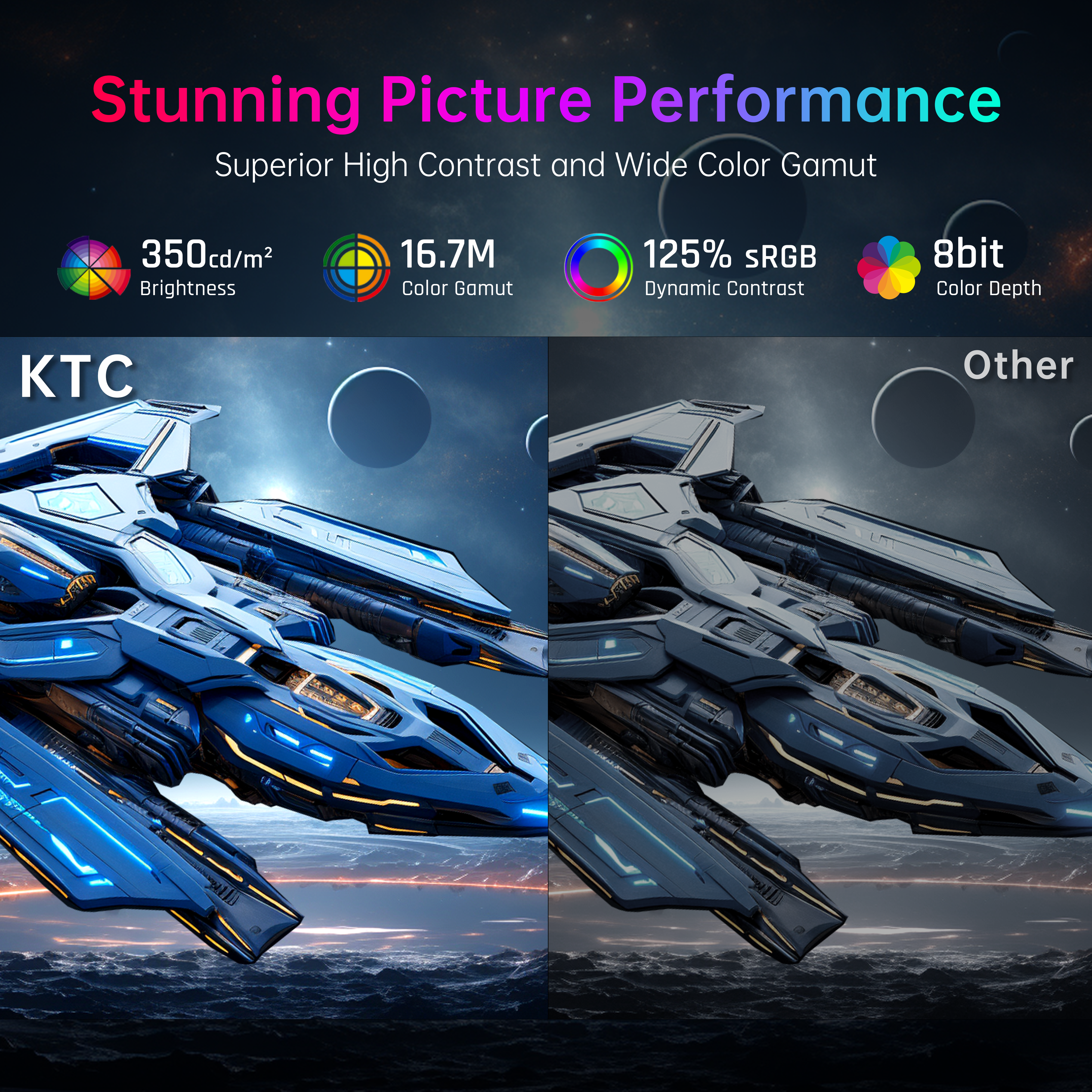 KTC 32-inch curved gaming monitor with FHD 240Hz and 1ms response time