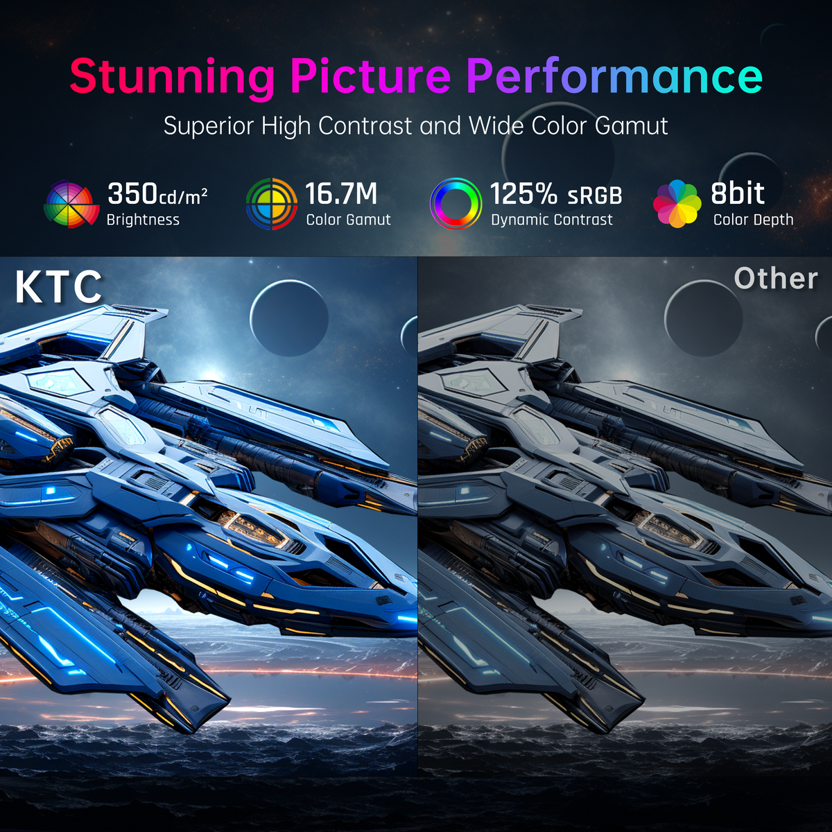 KTC 32-inch curved gaming monitor with FHD 240Hz and 1ms response time