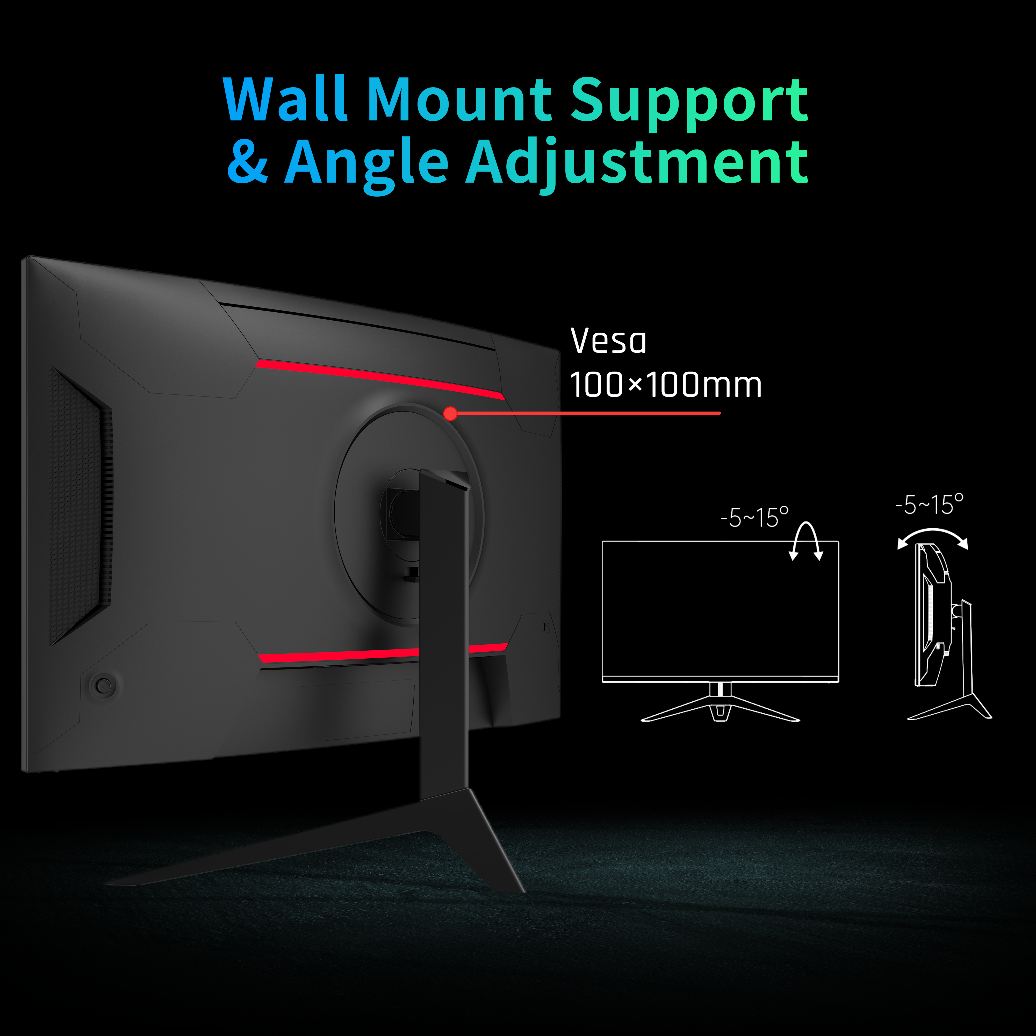 KTC 27-inch 2K curved gaming monitor with 180Hz, 1ms, 1500R, HDR10 and 120% sRGB