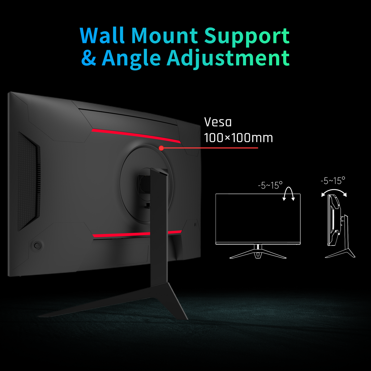 KTC 27-inch 2K curved gaming monitor with 180Hz, 1ms, 1500R, HDR10 and 120% sRGB