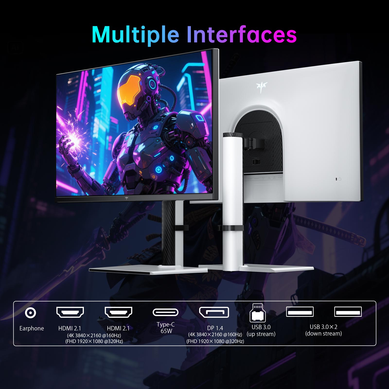KTC M27P6 Mini LED gaming monitor with RGB stand, 4K 160Hz, FHD 320Hz, HDR1400
